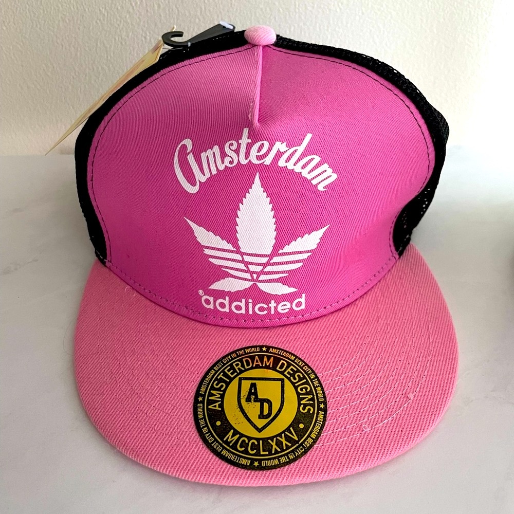 NWT Amsterdam “addicted” Pink Baseball Cap Hat